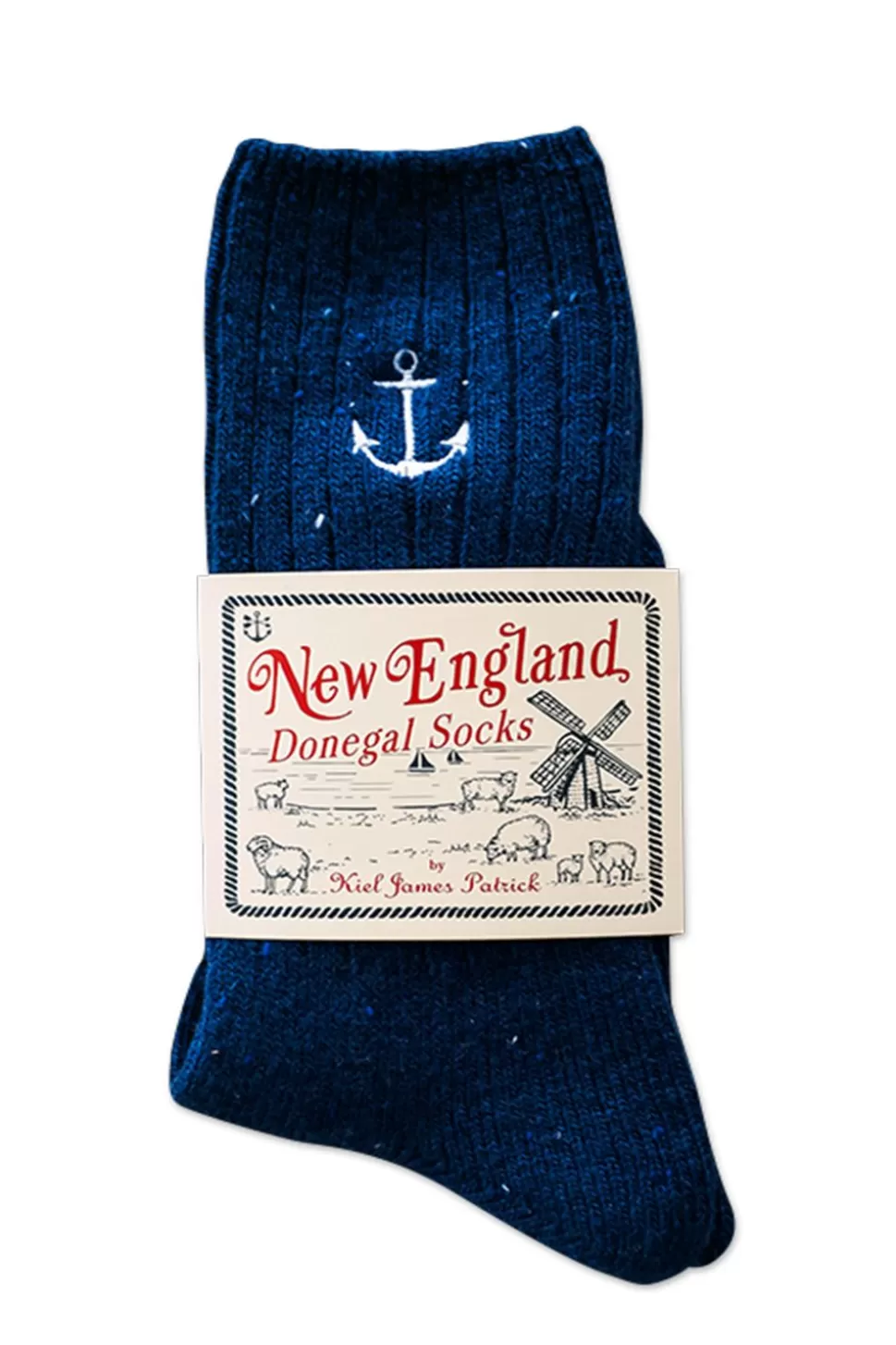 Kiel James Patrick Navy Anchor Donegal Socks