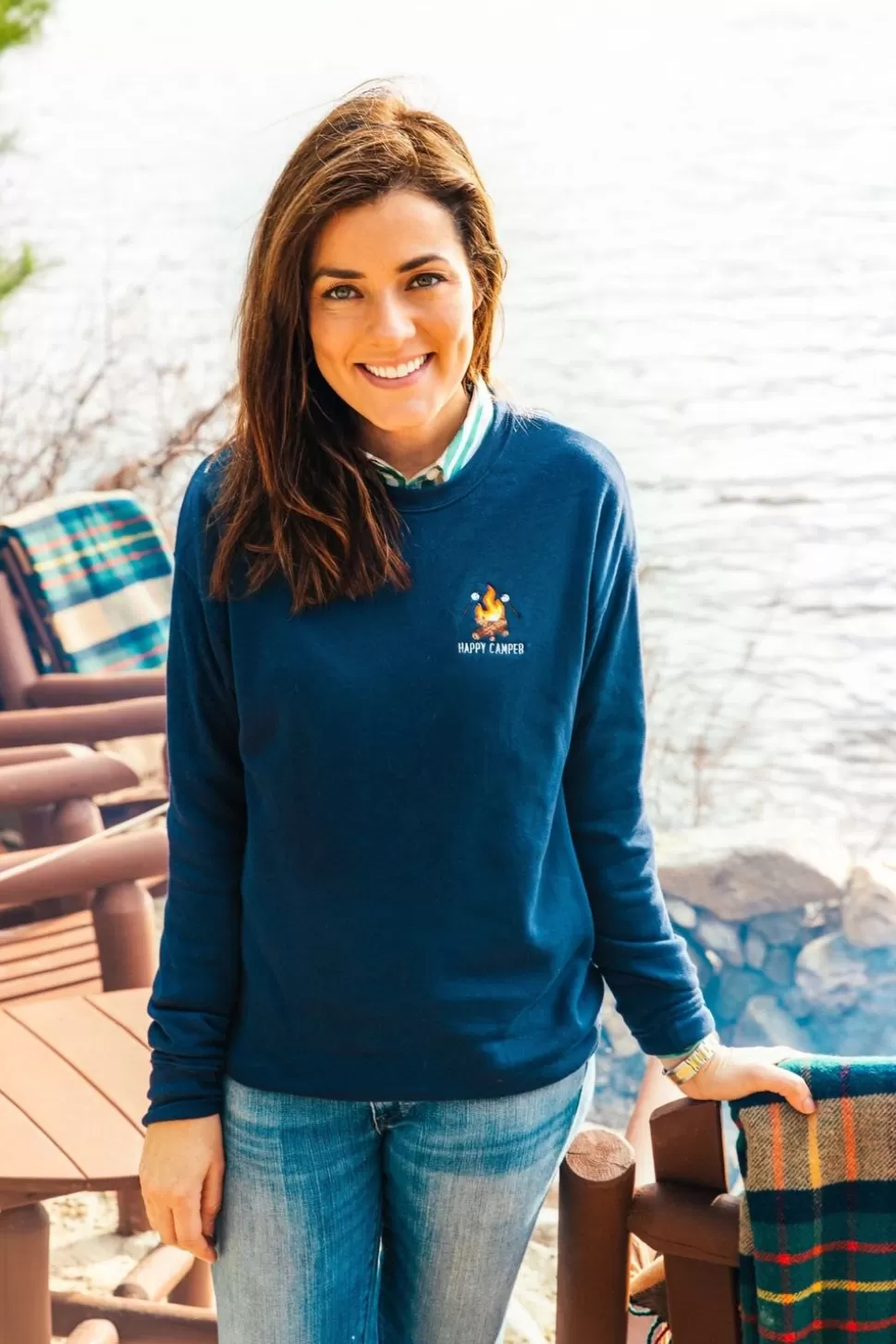 Women Kiel James Patrick S'Mores Happy Camper Sweatshirt